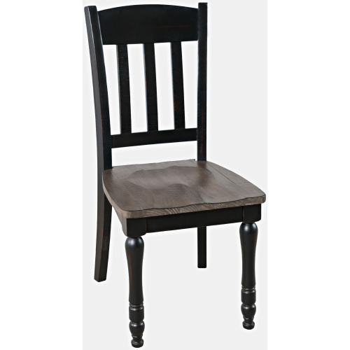 Madison County Slatback Dining Chair in Pine & Vintage Black & Barnwood (Set of 2)